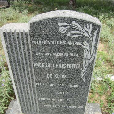 KLERK Andries Christoffel, de 1884-1959