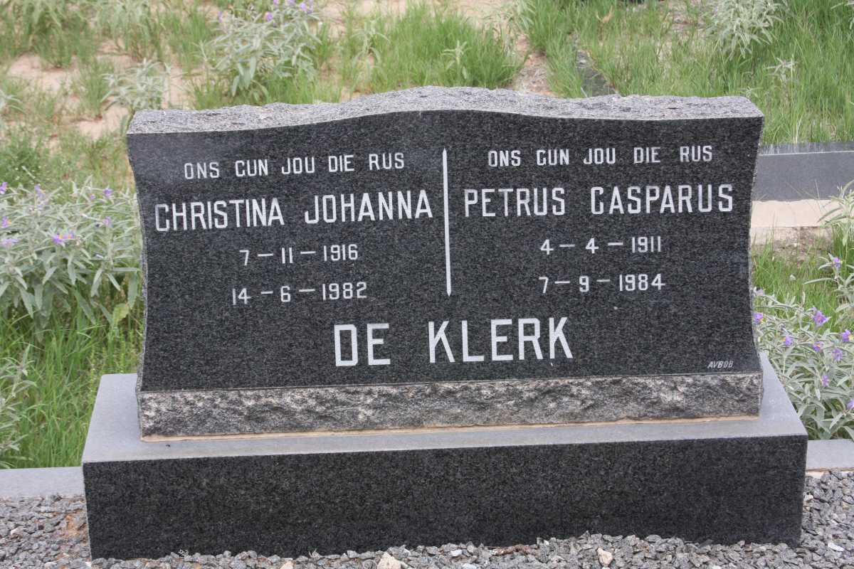 KLERK Petrus Casparus, de 1911-1984 &amp; Christina Johanna 1916-1982
