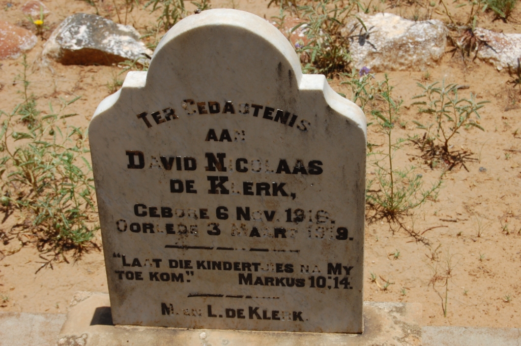 KLERK David Nicolaas, de 1916-1919