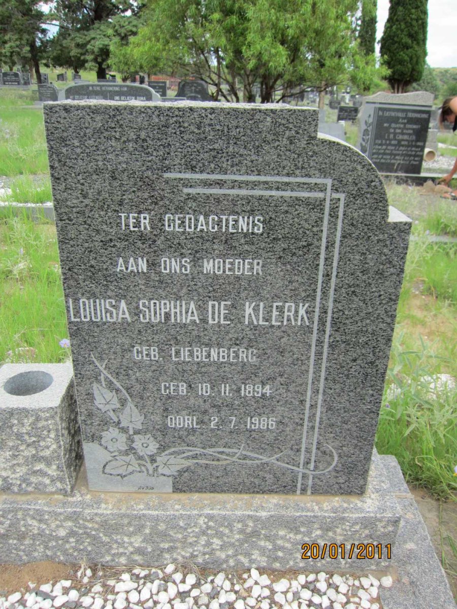 KLERK Louisa Sophia, de nee LIEBENBERG 1894-1986