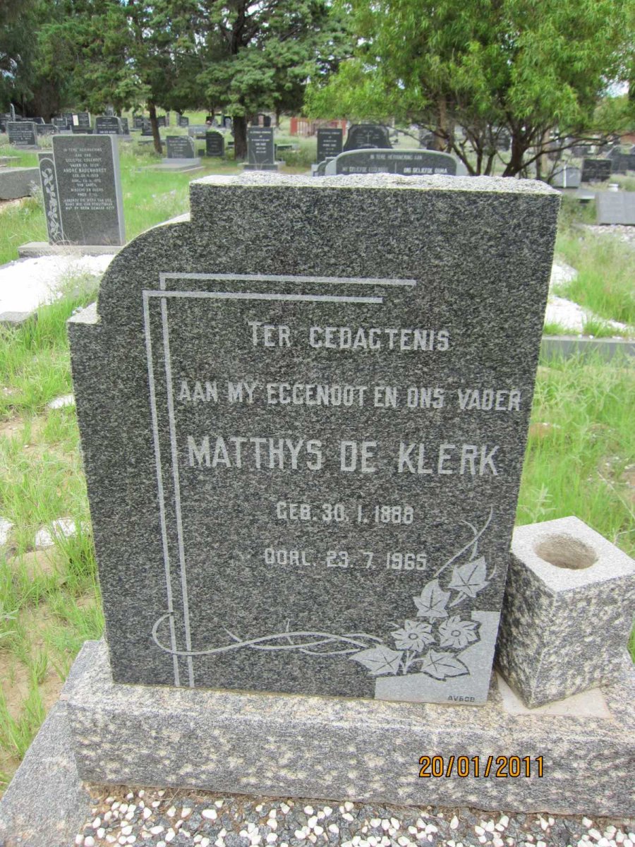 KLERK Matthys, de 1888-1965