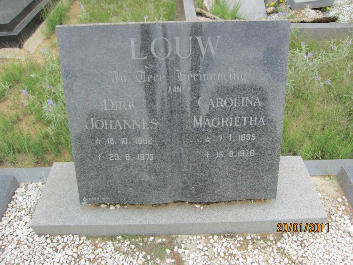 LOUW Dirk Johannes 1892-1975 &amp; Carolina Magrietha 1895-1976