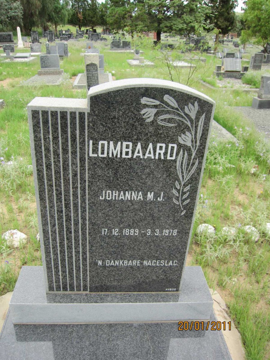 LOMBAARD Johanna M.J. 1889-1978