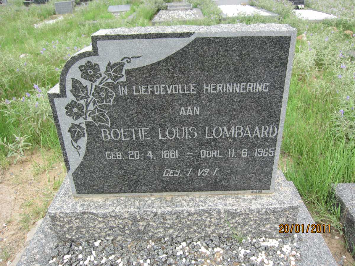 LOMBAARD Boetie Louis 1881-1965