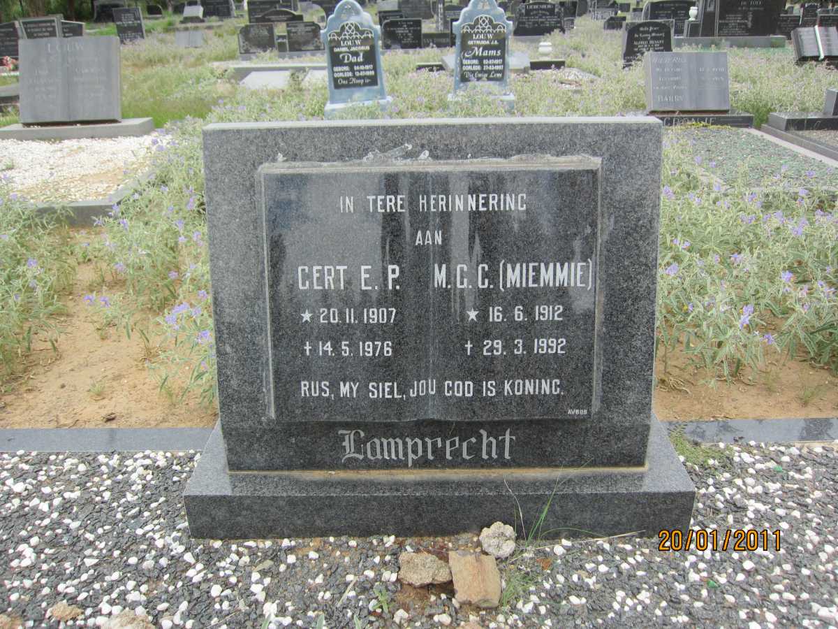 LAMPRECHT Gert E.P. 1907-1976 &amp; M.G.C. 1912-1992