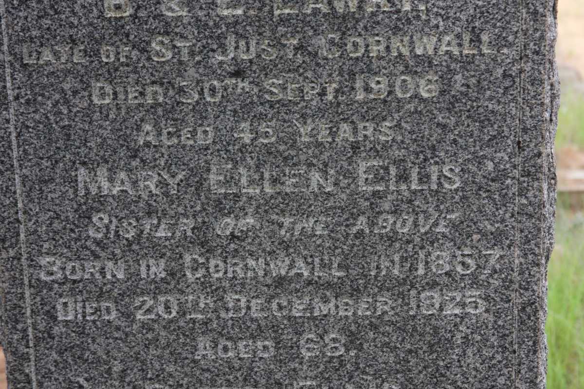ELLIS Mary Ellen nee LAWRY 1857-1925