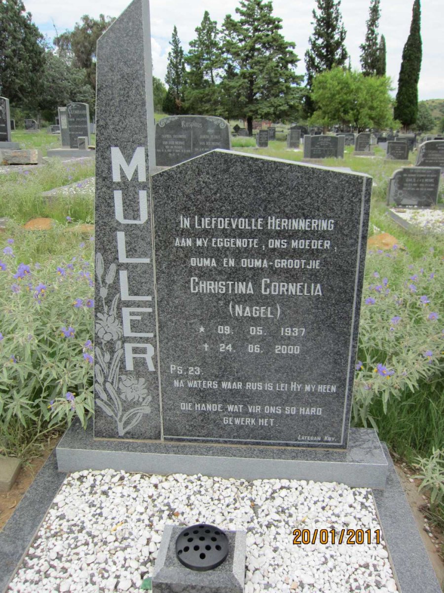 MULLER Christina Cornelia nee NAGEL 1937-2000
