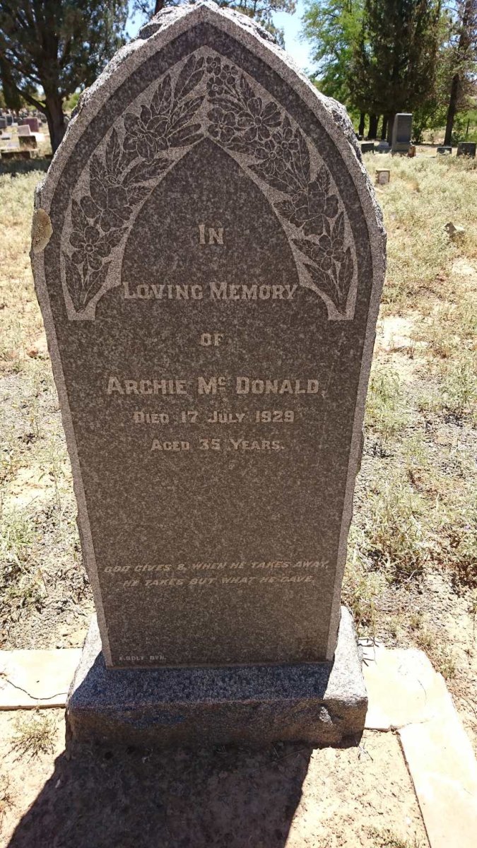 Mc DONALD Archie -1929