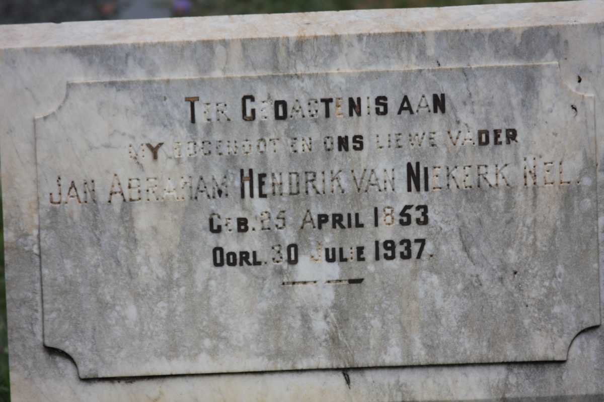 NEL Jan Abraham Hendrik van Niekerk 1853-1937