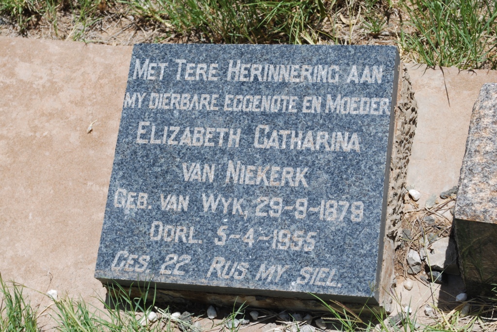 NIEKERK Elizabeth Catharina, van nee VAN WYK 1878-1955