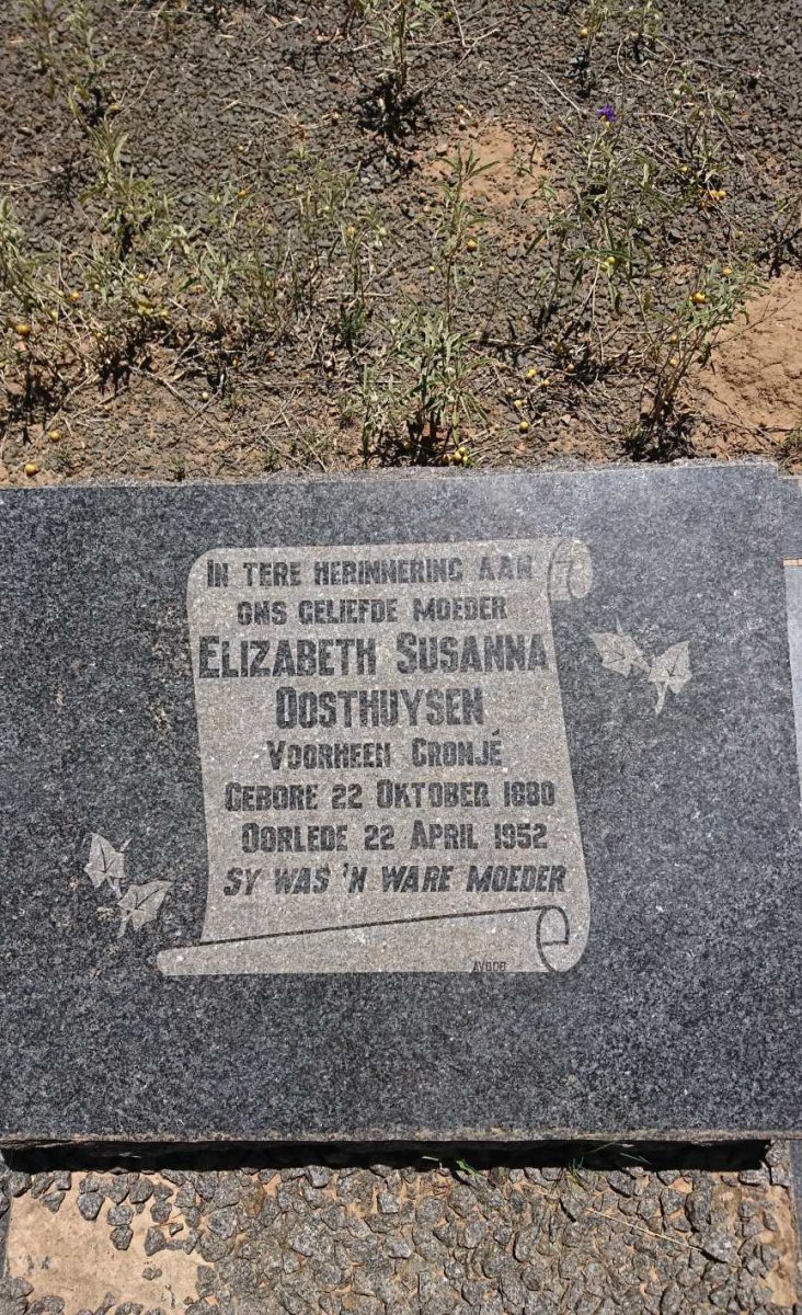 OOSTHUYSEN Elizabeth Susanna formerly CRONJÉ 1880-1952