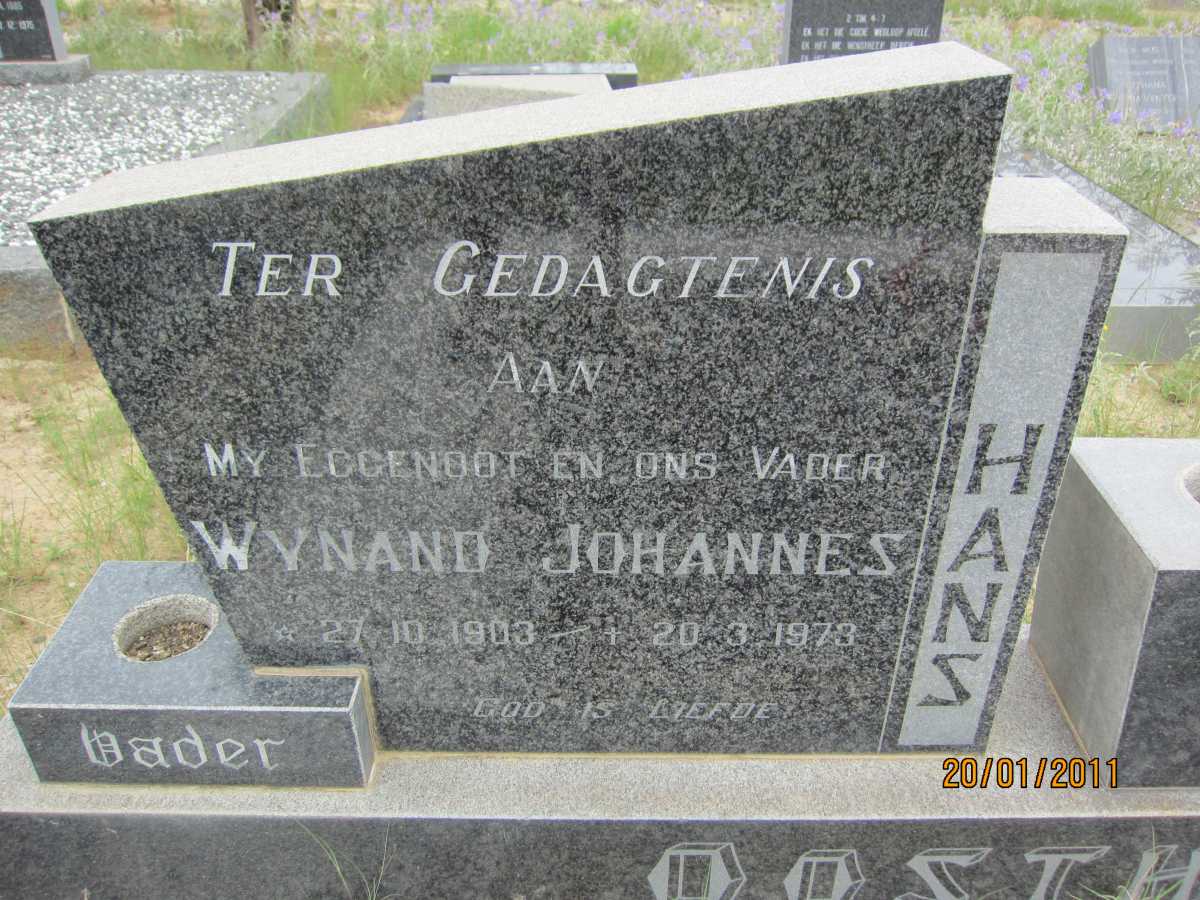 OOSTHUIZEN Wynand Johannes 1903-1973