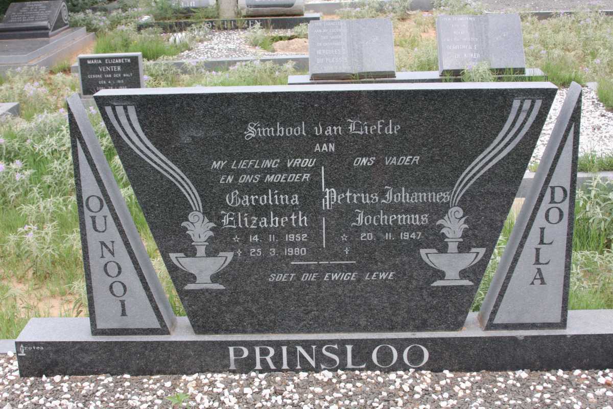 PRINSLOO Petrus Johannes Jochemus 1947-  &amp; Carolina Elizabeth 1952-1980