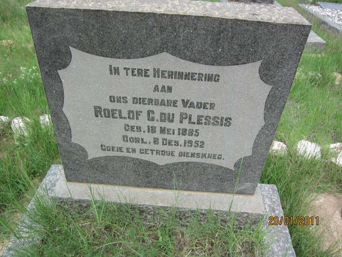 PLESSIS Roelof C. du 1885-1952