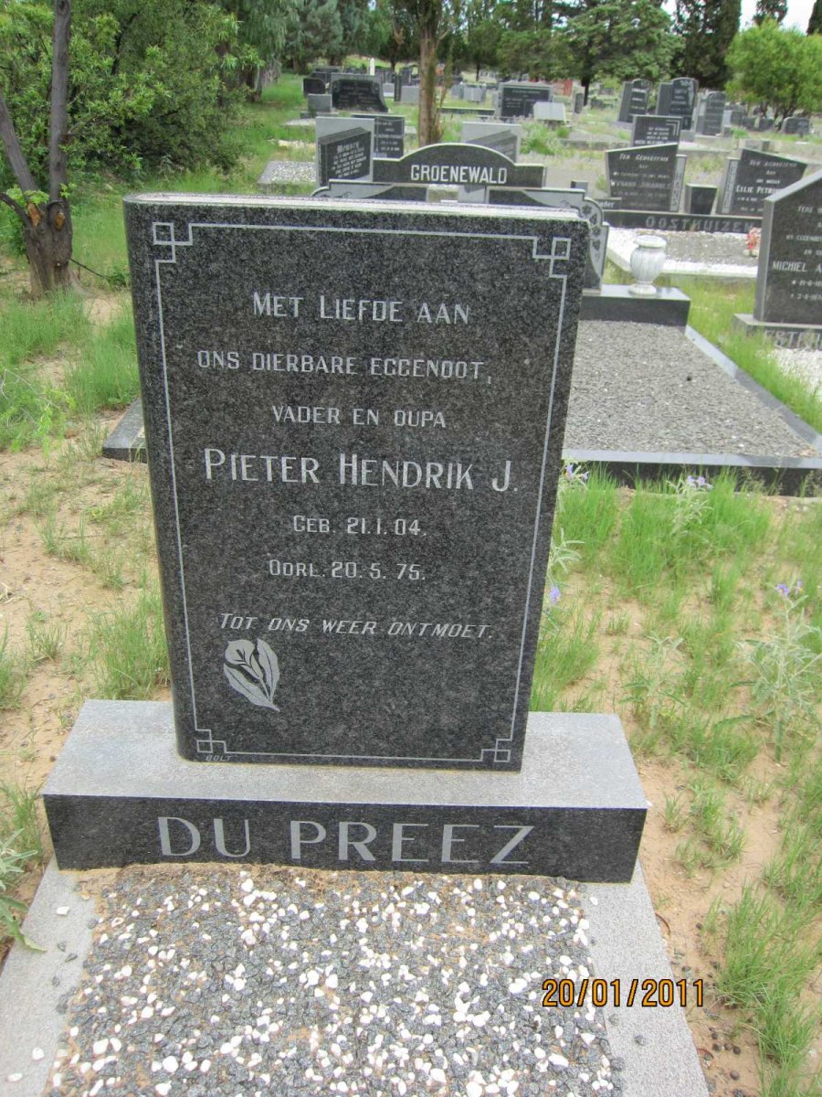 PREEZ Pieter Hendrik J., du 1904-1975