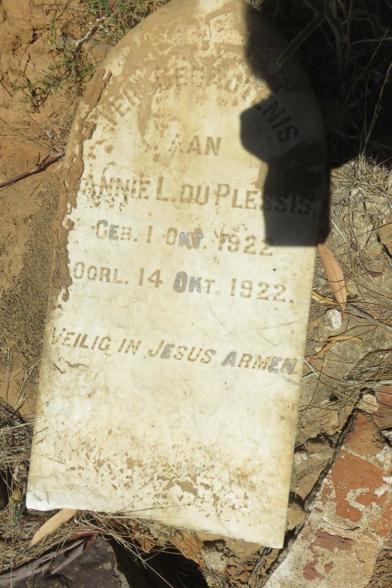 PLESSIS Annie L., du 1922-1922