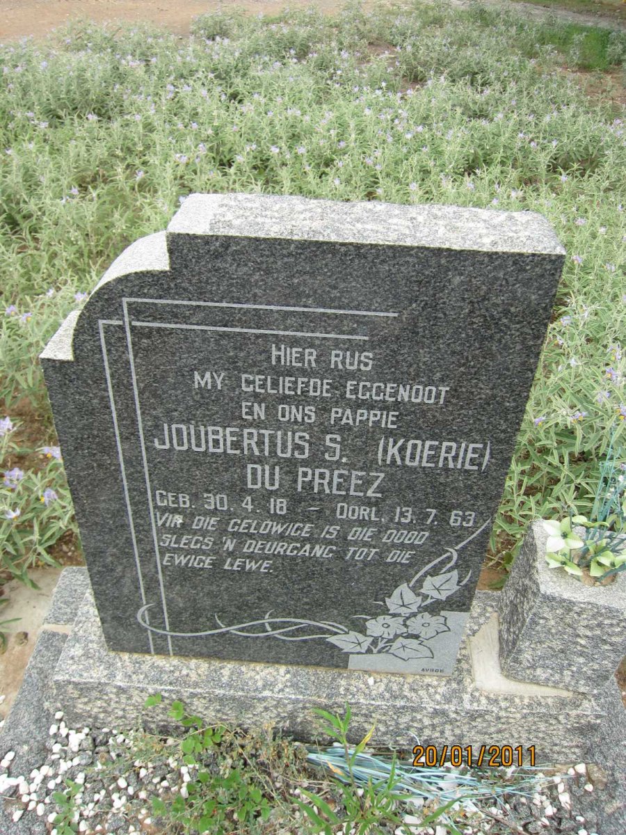 PREEZ Joubertus S., du 1918-1963
