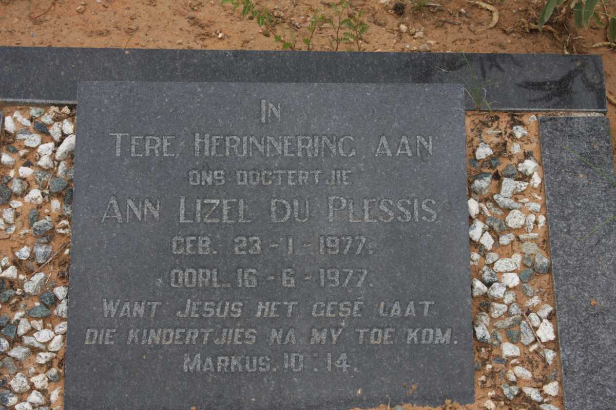 PLESSIS Ann Lizel, du 1977-1977