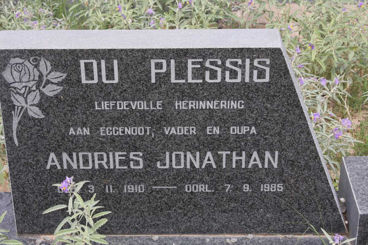 PLESSIS Andries Jonathan, du 1910-1985