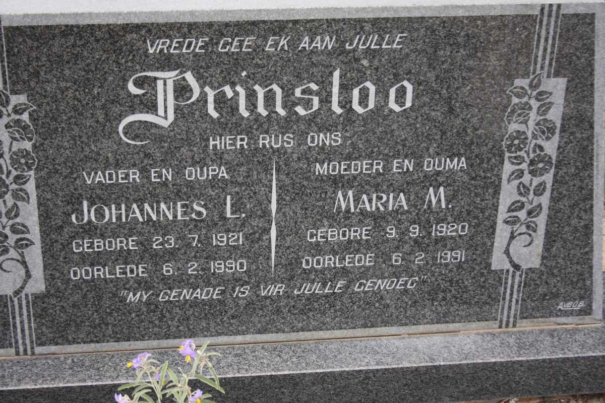 PRINSLOO Johannes L. 1921-1990 &amp; Maria M. 1920-1991