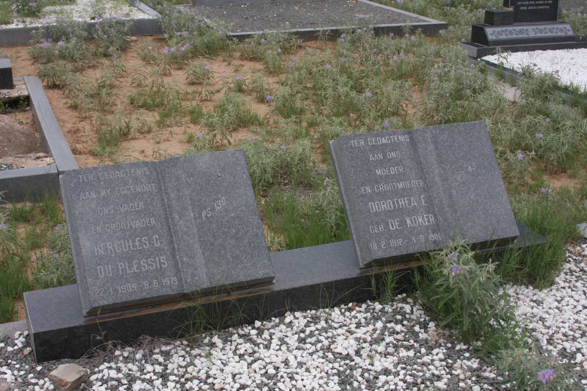 PLESSIS Hercules C., du 1904-1979 &amp; Dorothea E. DE KOKER 1912-1988