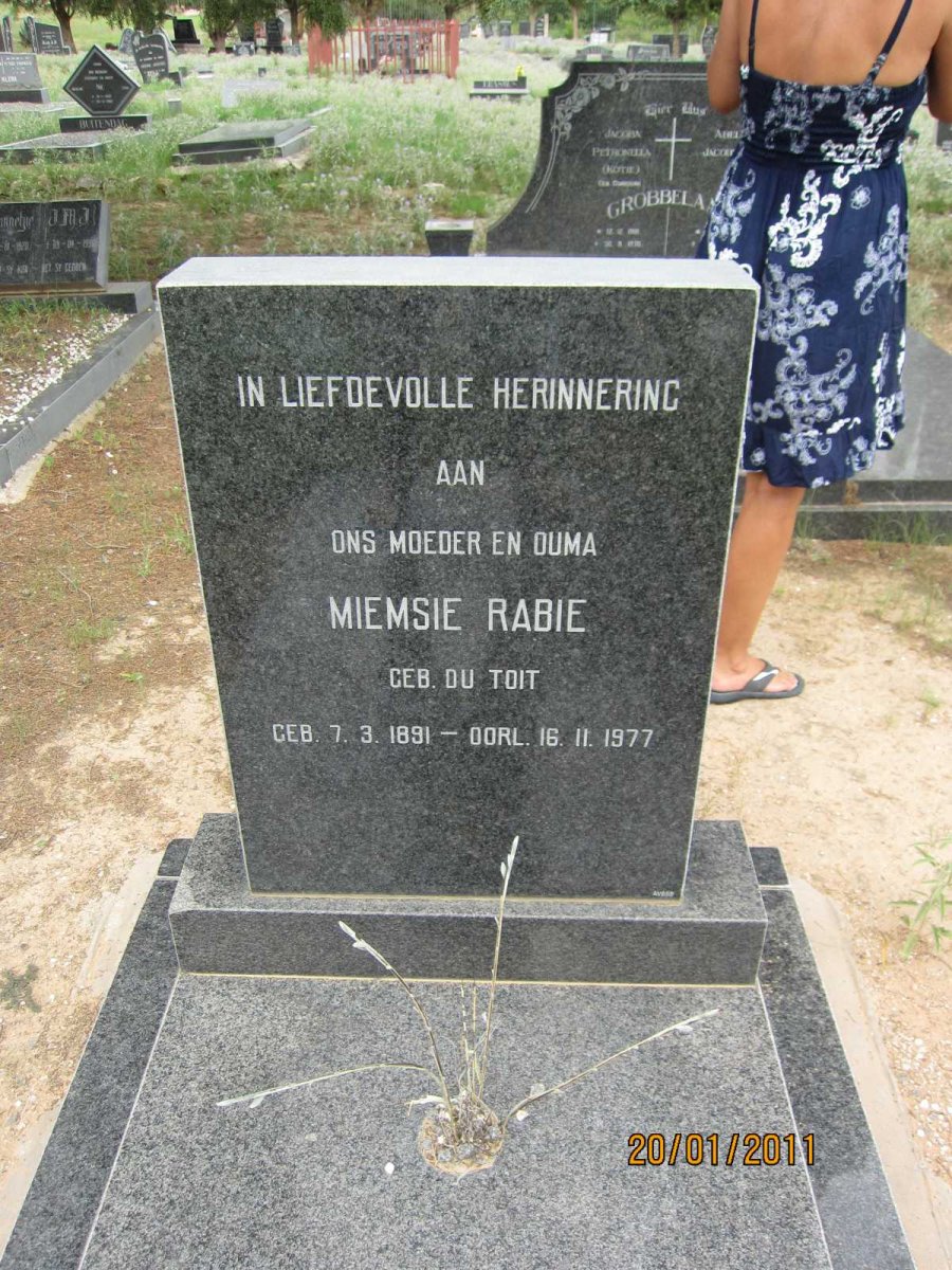 RABIE Miemsie nee DU TOIT 1891-1977