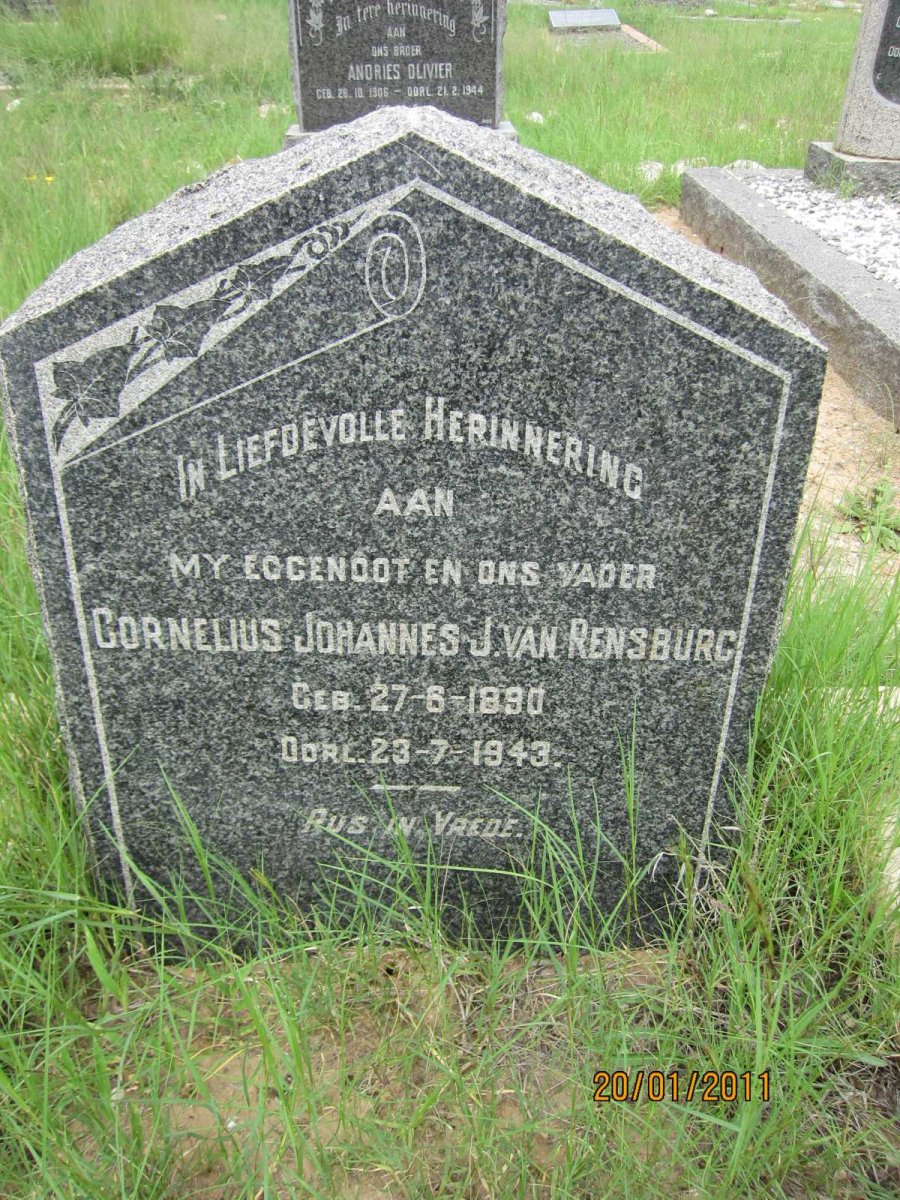 RENSBURG Cornelius Johannes J., van 1890-1943