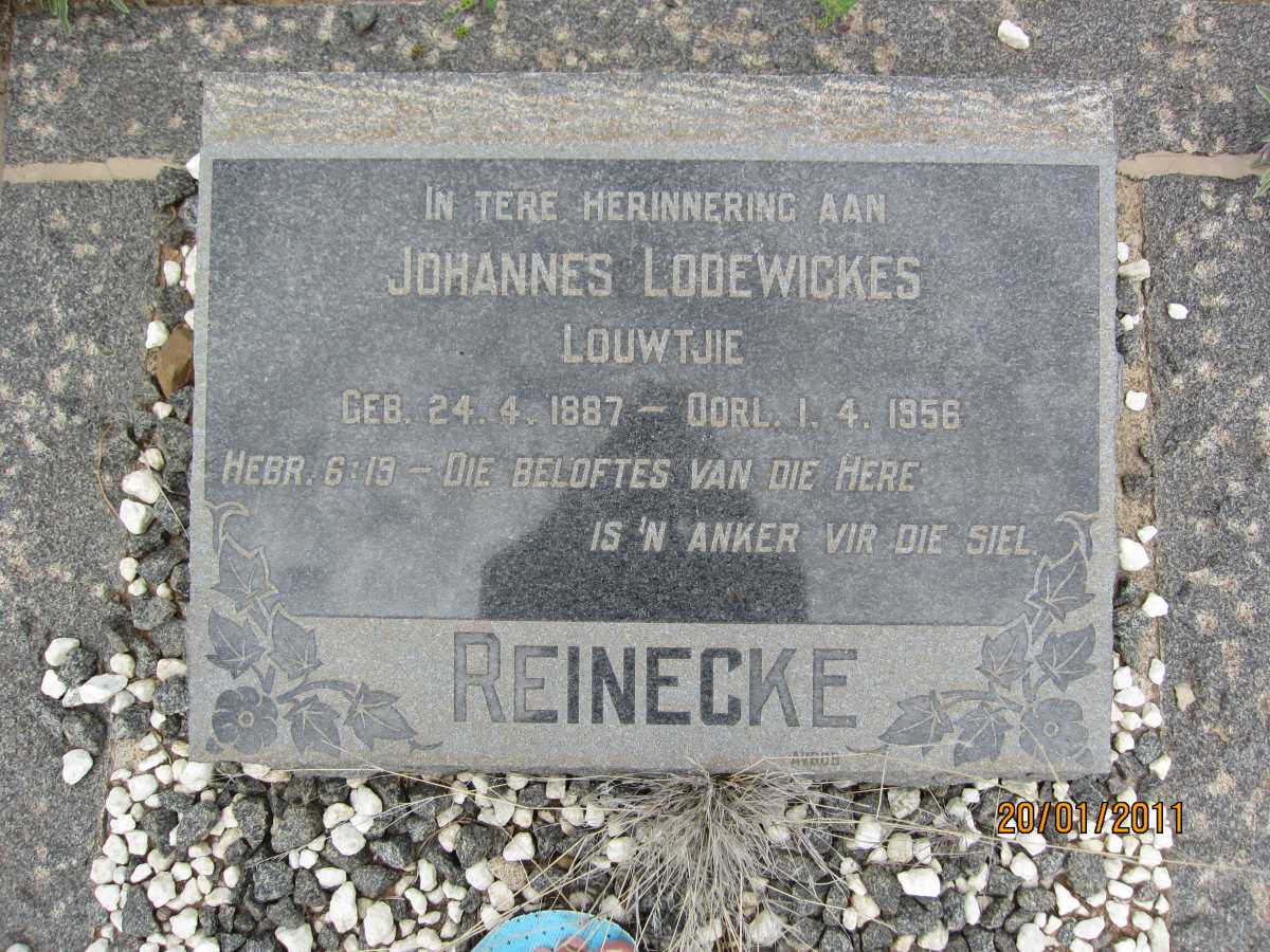 REINECKE Johannes Lodewickes 1887-1956