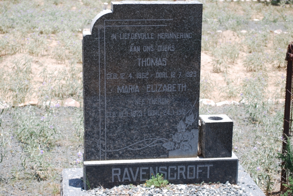 RAVENSCROFT Thomas 1862-1929 &amp; Maria Elizabeth THERON 1873-1961