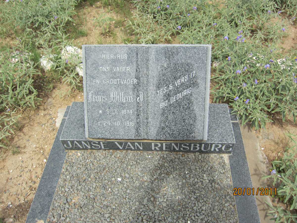 RENSBURG Frans Willem J., Janse van 1874-1918