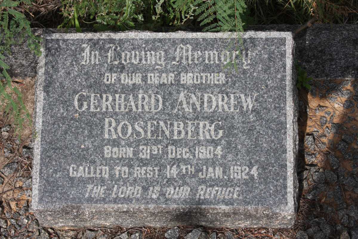 ROSENBERG Gerhard Andrew 1904-1924