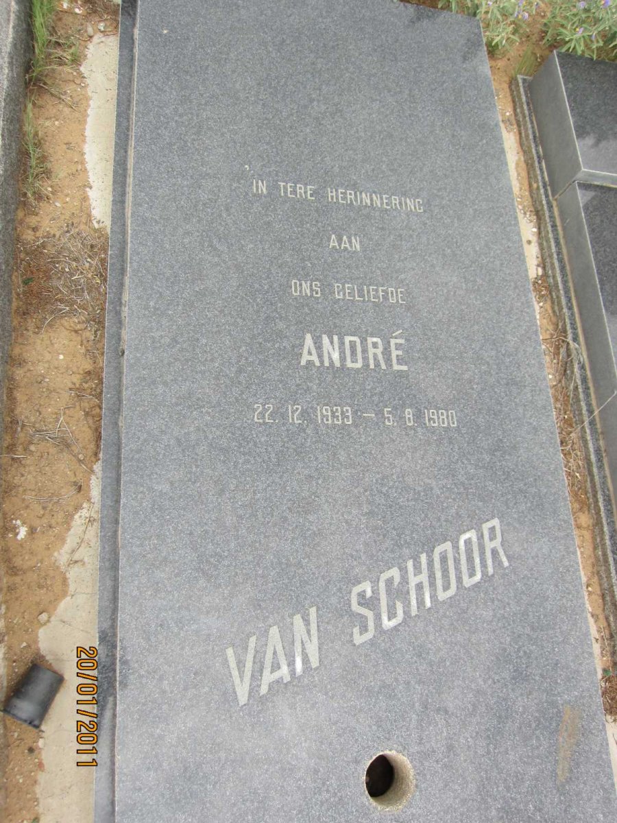 SCHOOR André, van 1933-1980