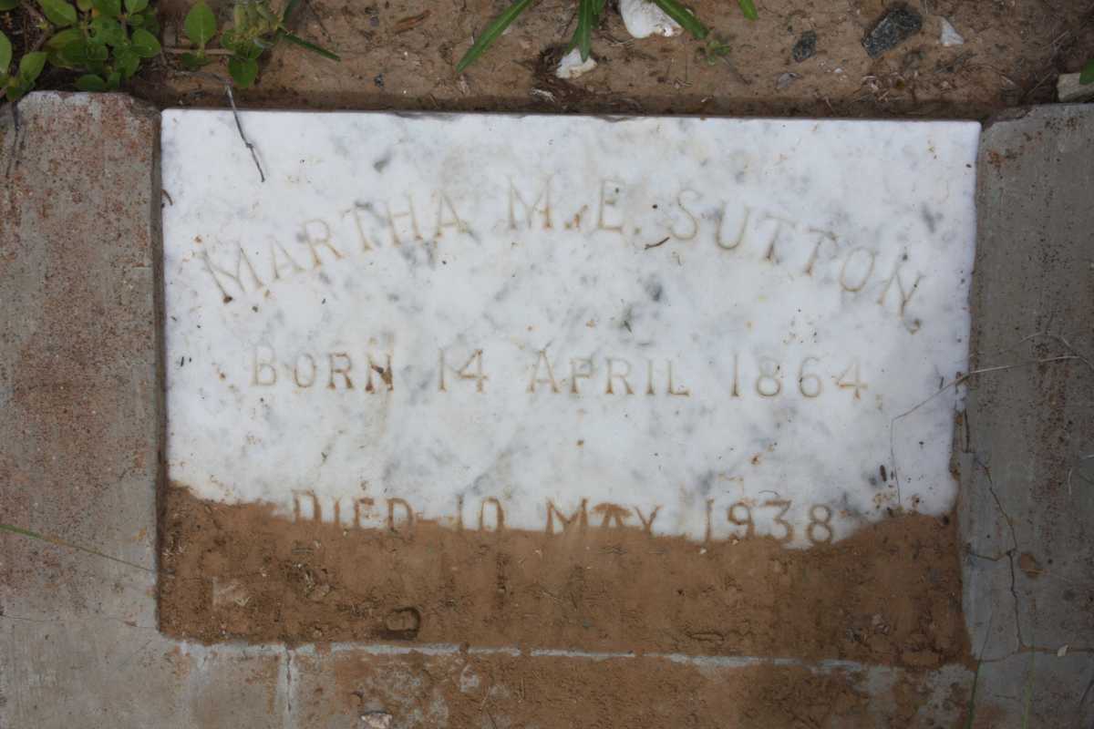 SUTTON Martha M.E. 1864-1938