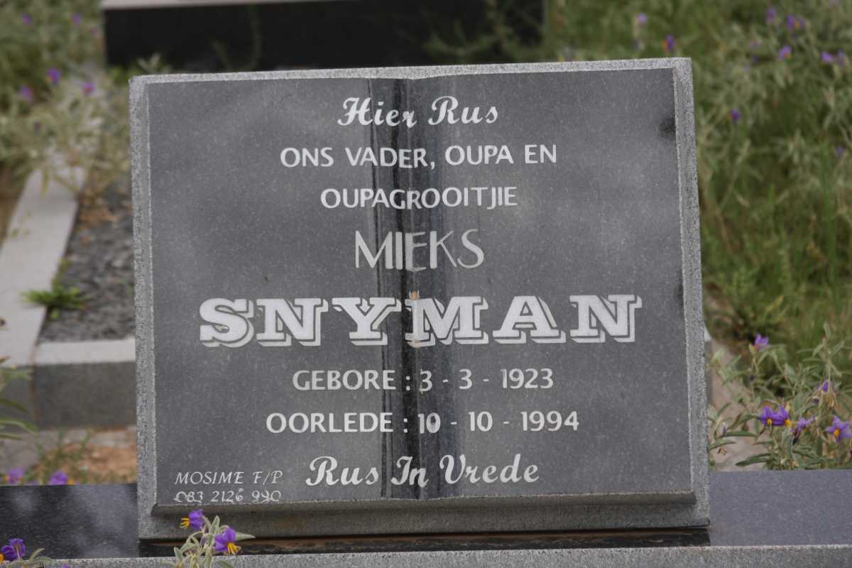 SNYMAN Mieks 1923-1994