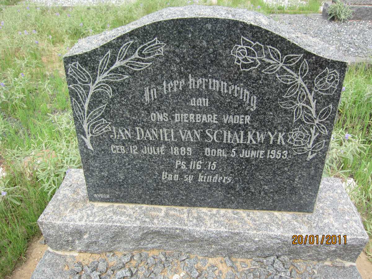 SCHALKWYK Jan Daniel, van 1889-1953