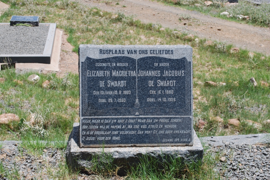 SWARDT Johannes Jacobus, de 1880-1956 &amp; Elizabeth Magrietha OLIVIER 1880-1950