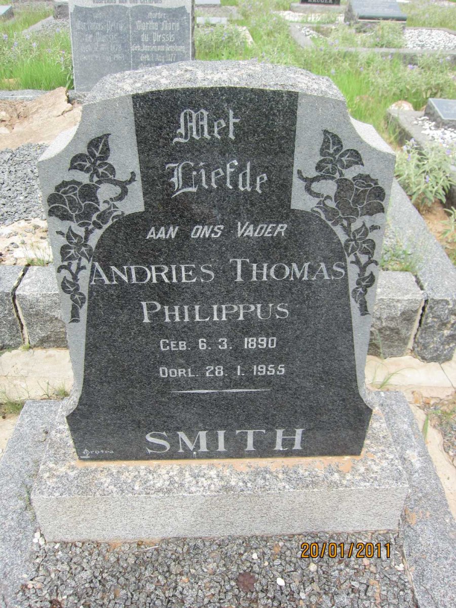 SMITH Andries Thomas Philippus 1890-1955