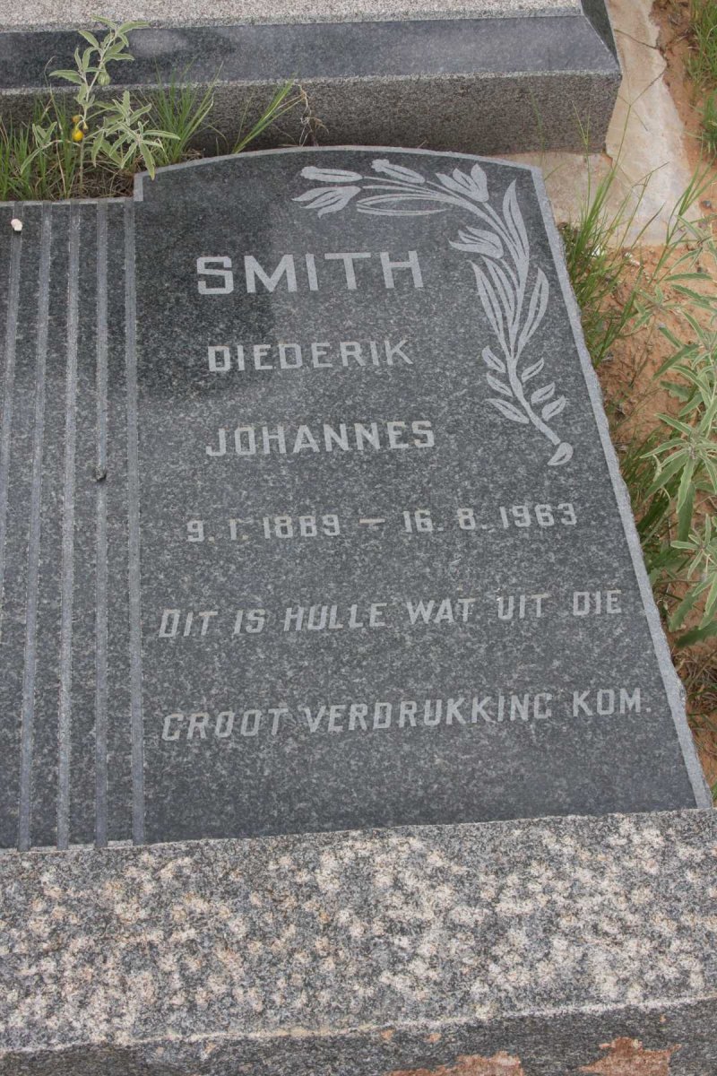 SMITH Diederik Johannes 1889-1963