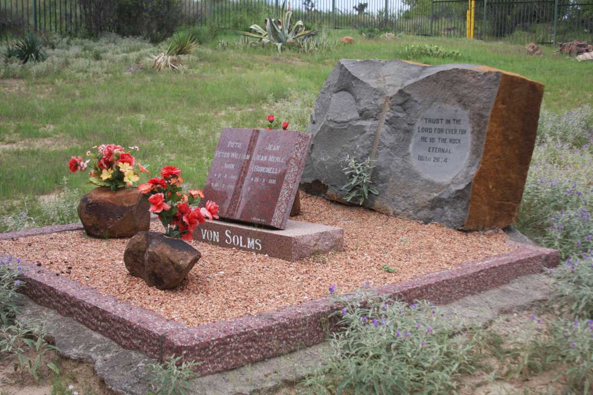 SOLMS Peter William John, von 1935-1994 &amp; Jean Merle BURCHELL 1938-