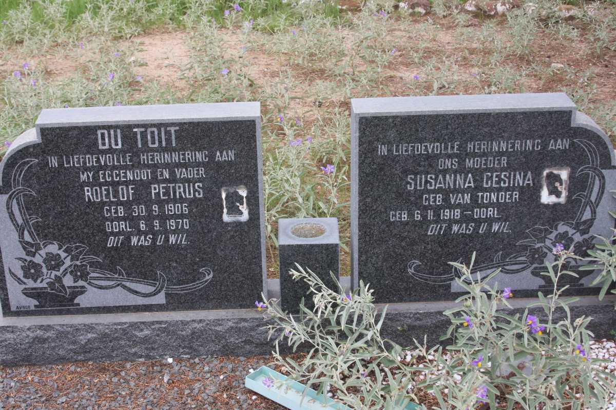 TOIT Roelof Petrus, du 1906-1970 &amp; Susanna Gesina VAN TONDER 1918-
