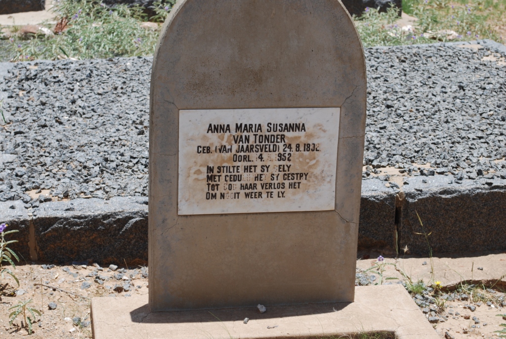TONDER Anna Maria Susanna, van nee VAN JAARSVELD 1892-1952