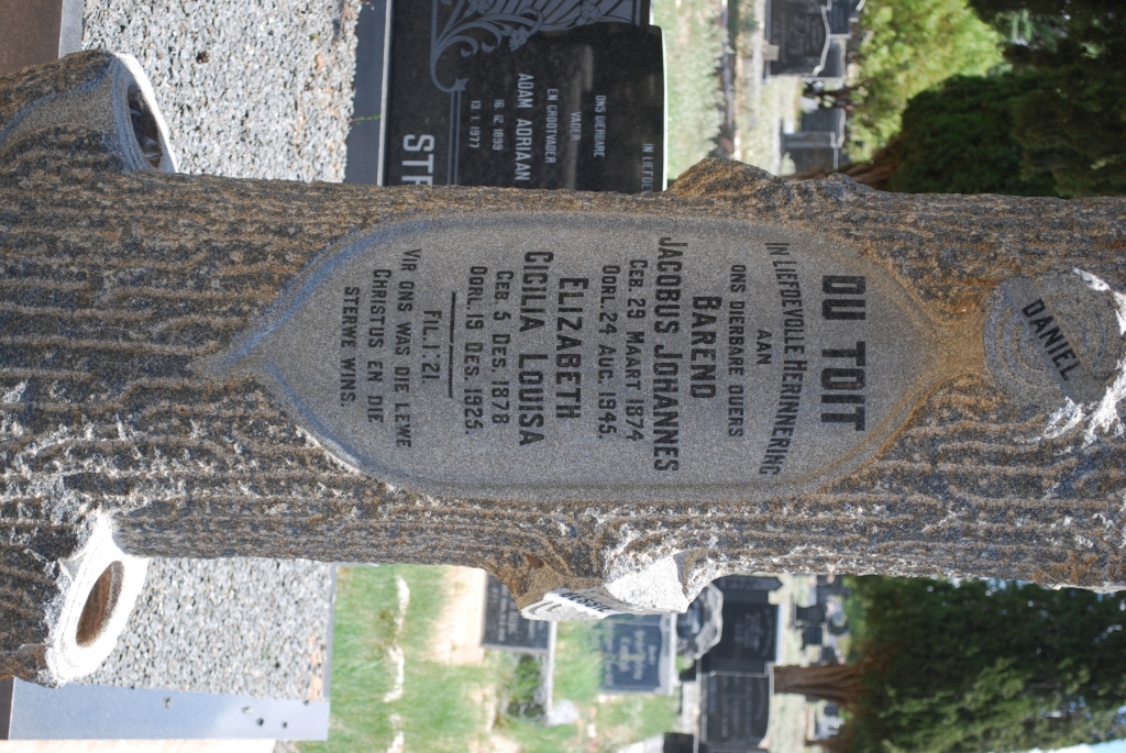 TOIT Barend Jacobus Johannes, du 1874-1945 &amp; Elizabeth Cicilia Louisa 1878-1925