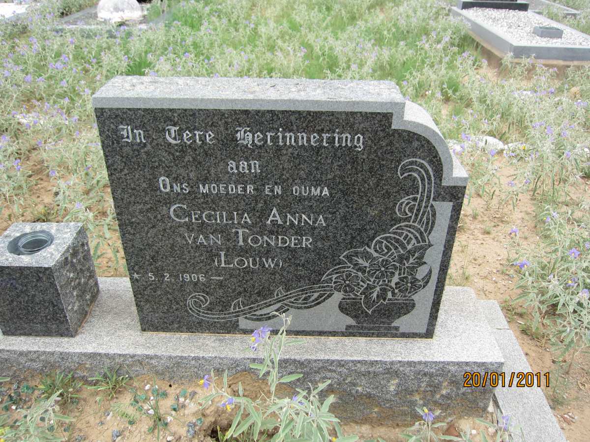 TONDER Cecilia Anna, van nee LOUW 1906-