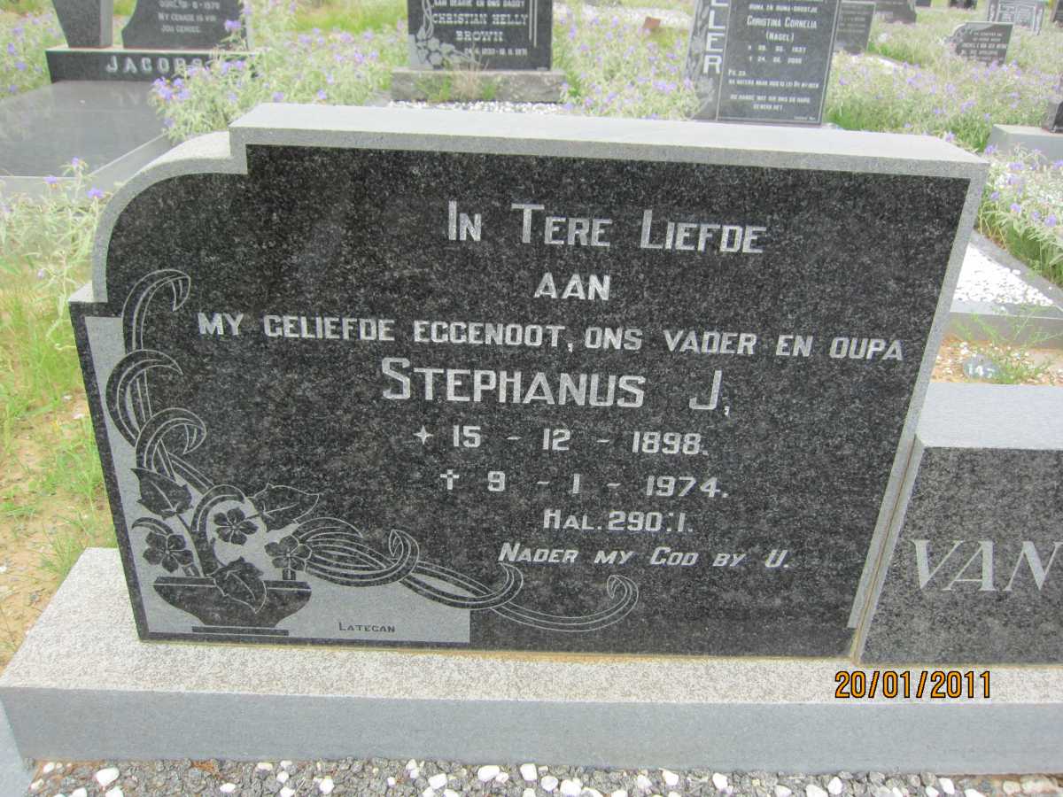 TONDER Stephanus J., van 1898-1974