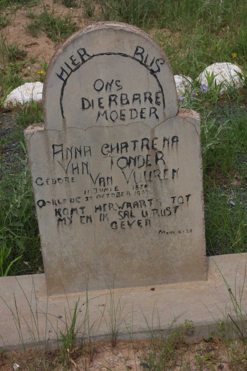 TONDER Anna Chatrena, van nee VAN VUUREN 1858-1937
