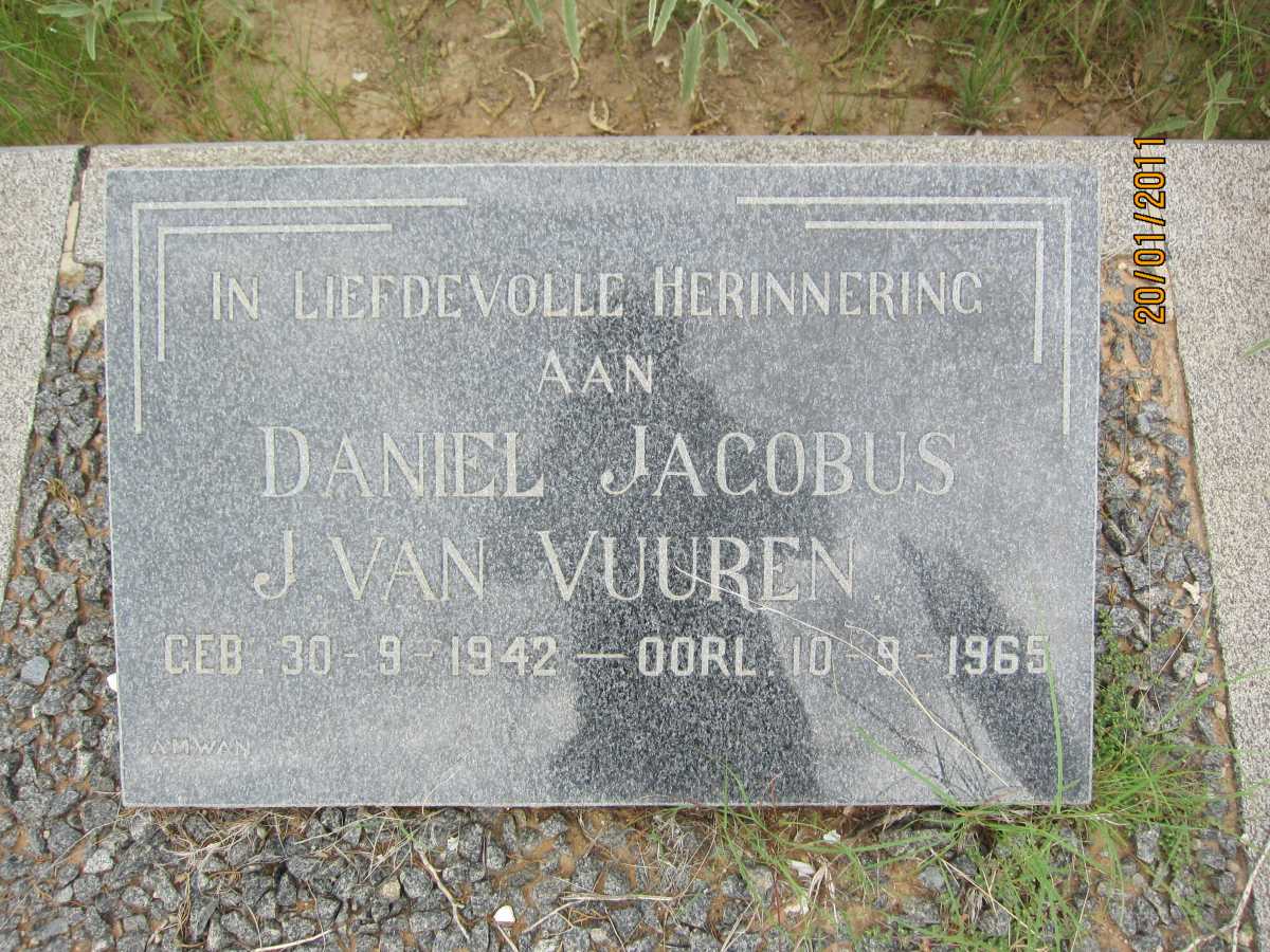 VUUREN Daniel Jacobus, J. van 1942-1965