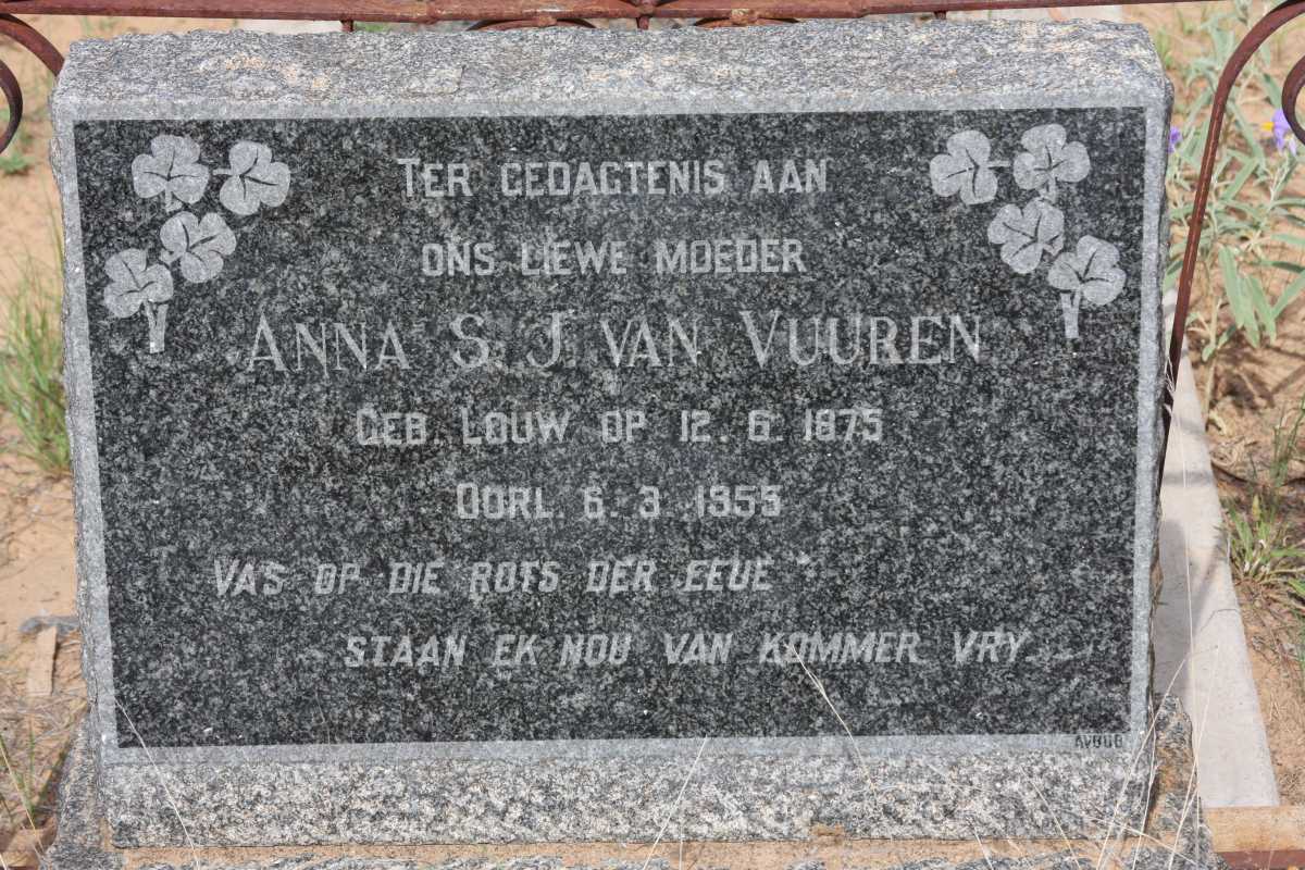 VUUREN Anna S.J., van nee LOUW 1875-1955
