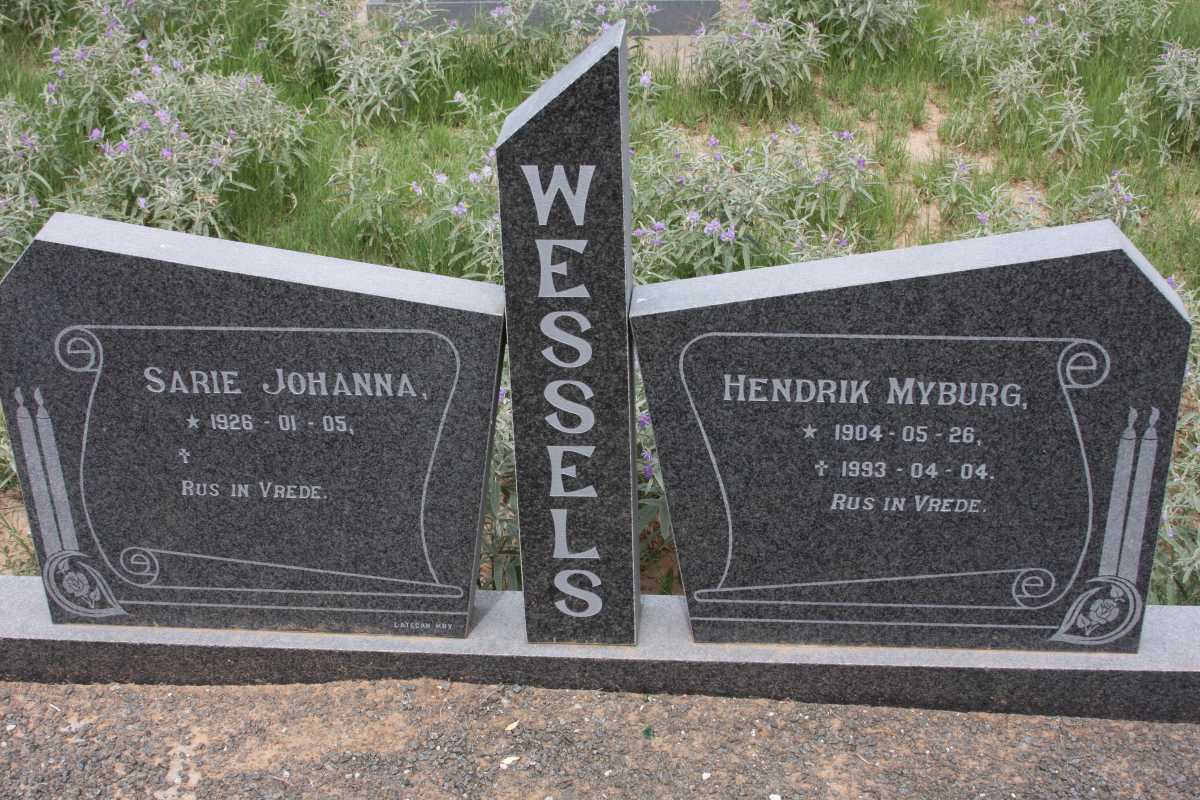 WESSELS Hendrik Myburg 1904-1993 &amp; Sarie Johanna 1926-