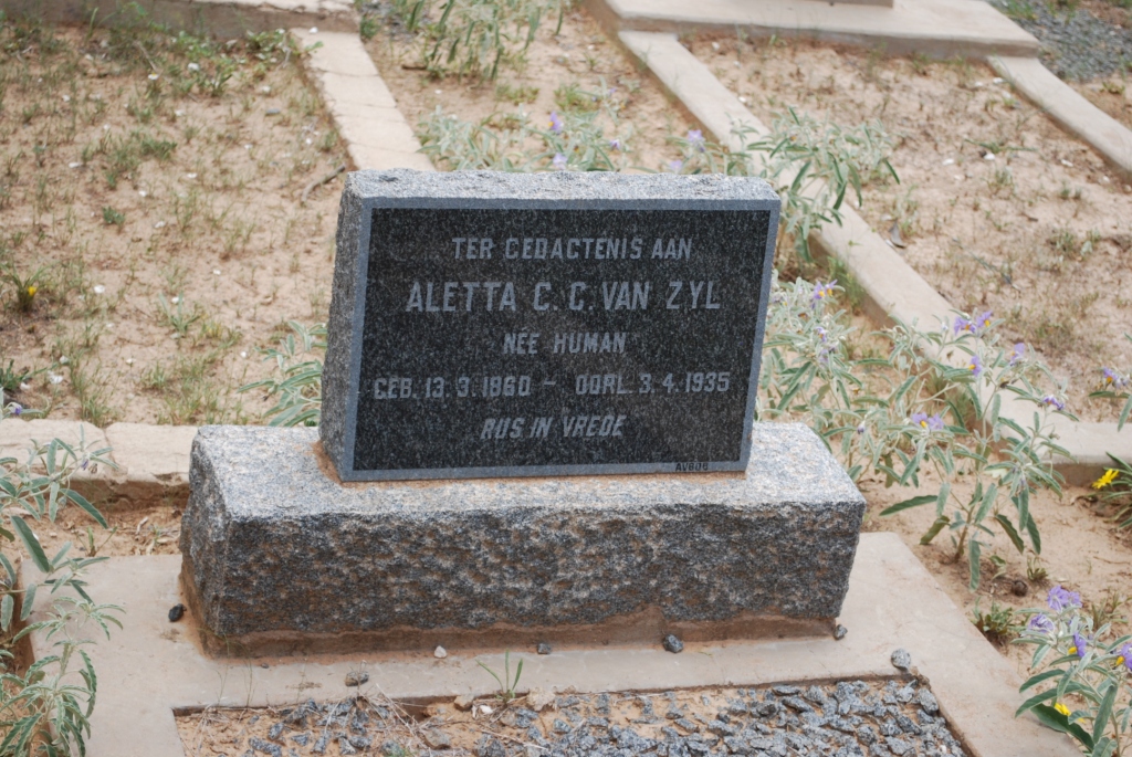 ZYL Aletta C.C., van nee HUMAN 1860-1935