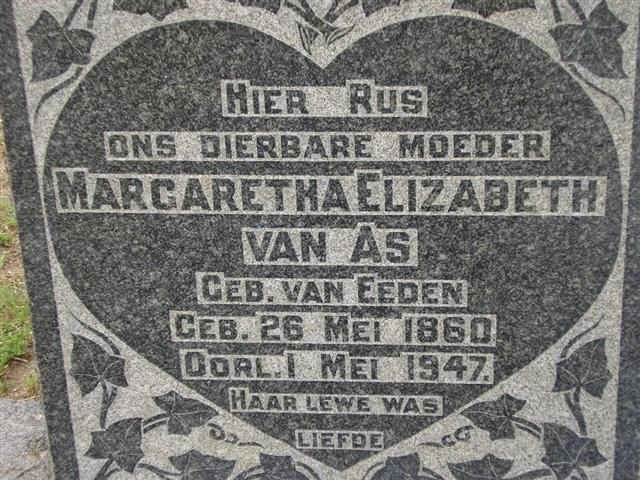 AS Margaretha Elizabeth, van 1860-1947